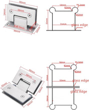 Load image into Gallery viewer, Heavy-Duty 180 Degree Brushed Gold Glass Door Hinges - 2 Pack, 120 lbs Capacity