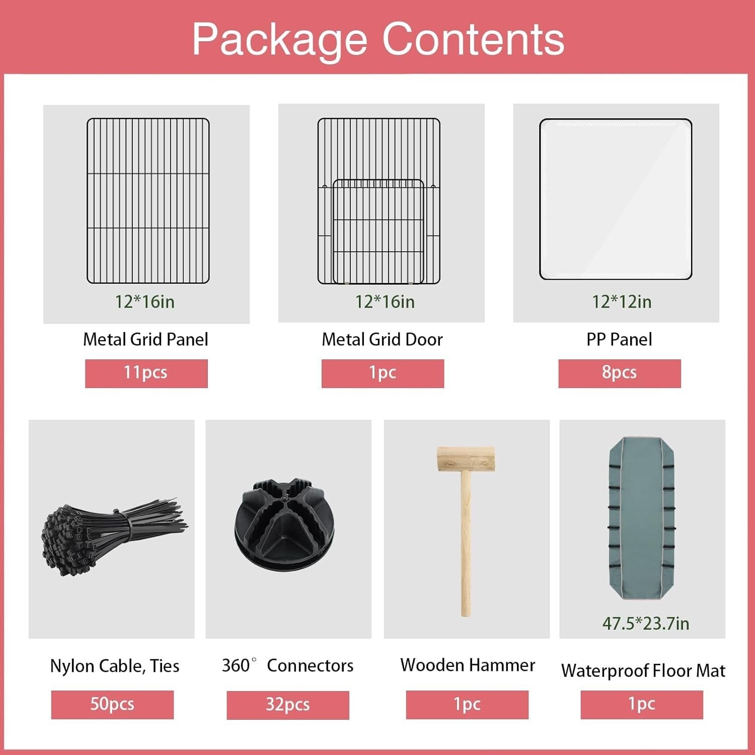 Multi-Purpose 20-Panels C&C Cage for Small Animals - Easy Viewing and Access