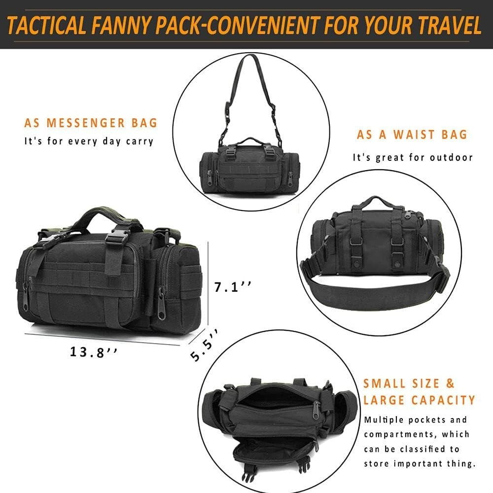 Universal MOLLE Tactical Seat Back Organizer - Durable Khaki Pouches Included