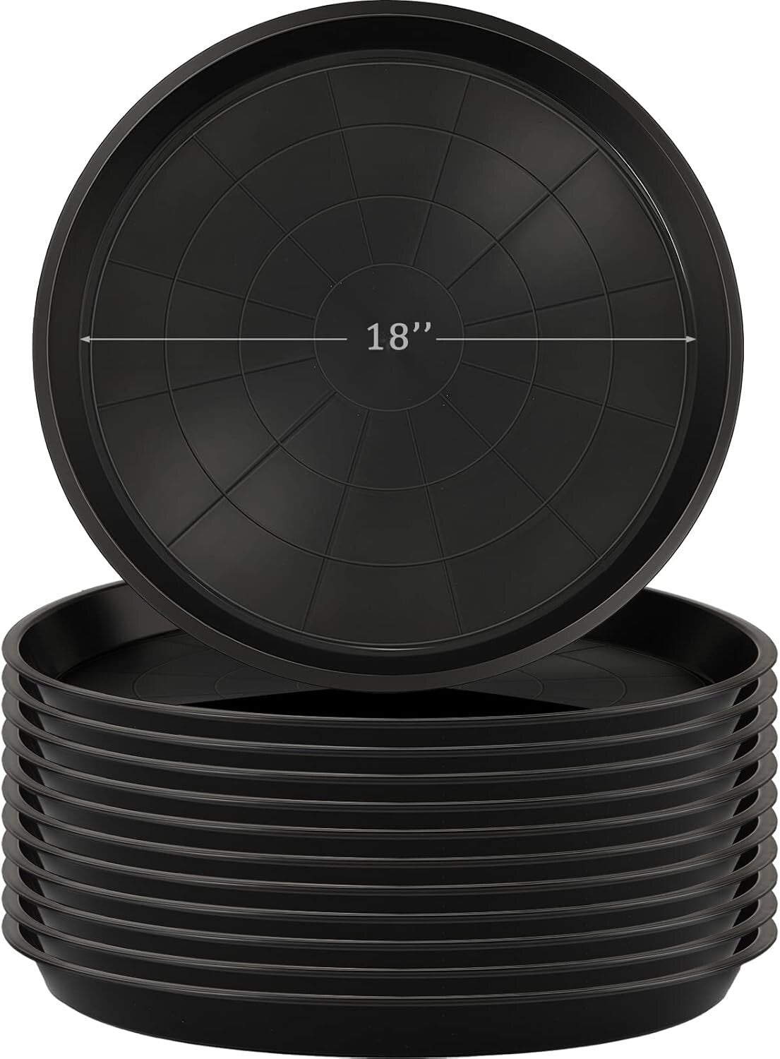 Elegant 12-Piece 18-Inch Round Plant Trays - Perfect for Indoors & Outdoors