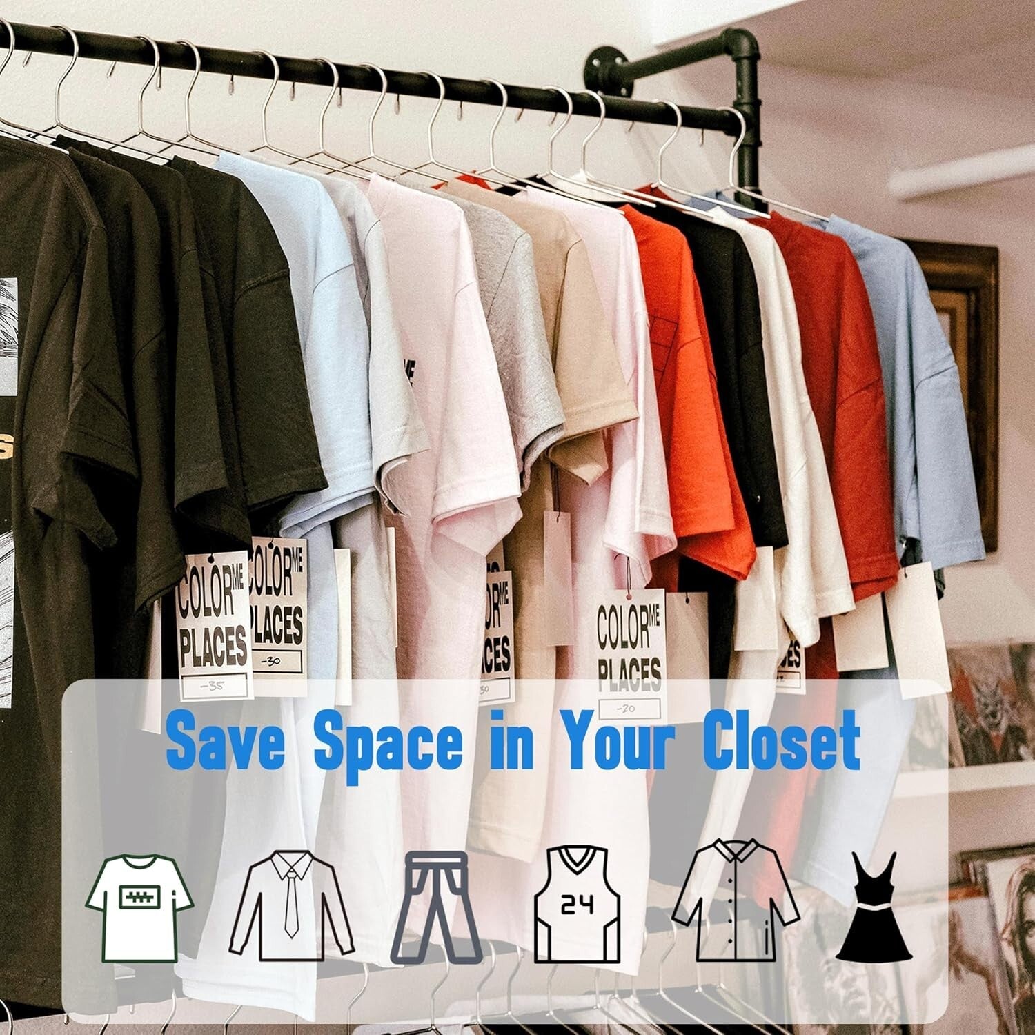 Triangular 100 Pack Closet Hangers - V-Groove Design for Optimal Garment Hanging