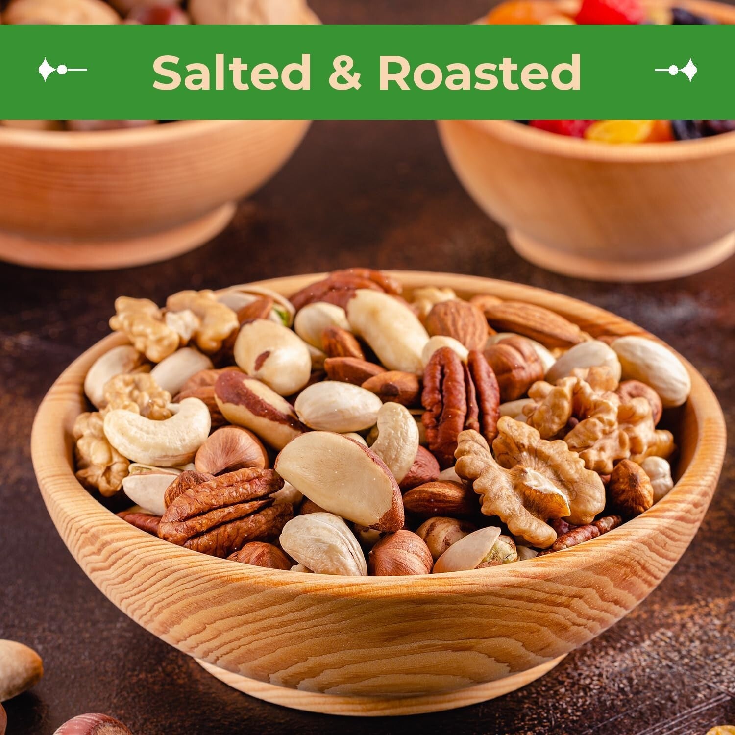 Vegan & Gluten-Free Roasted Mixed Nuts - Almonds, Cashews, Pecans & More
