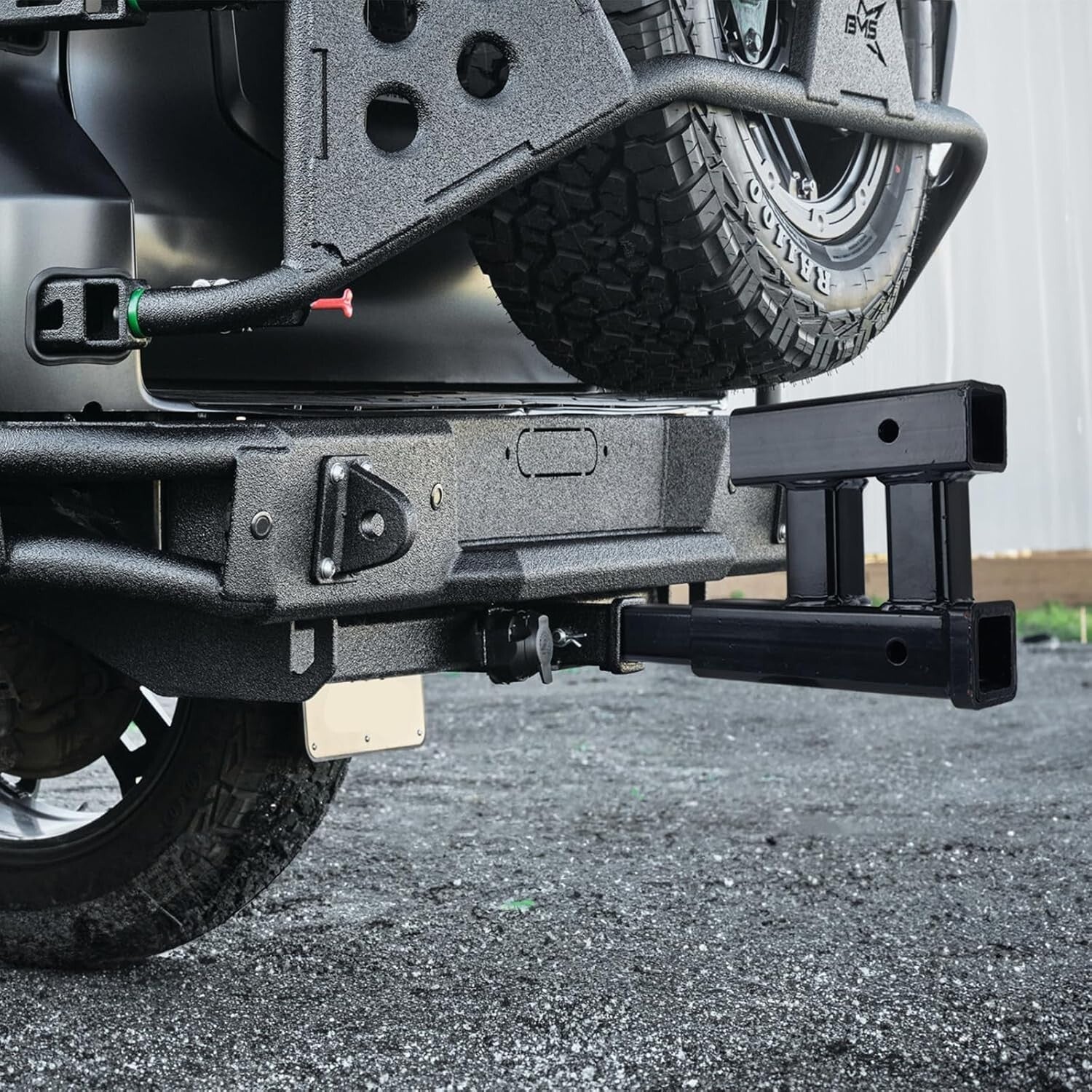 4000lbs Dual Hitch Extension - 2 Inch Receiver Adapter with Adjustable Rise/Drop