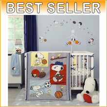 Load image into Gallery viewer, Soft and Stylish Snoopy 3-Piece Bedding Set for Boys’ Crib - Fun Design