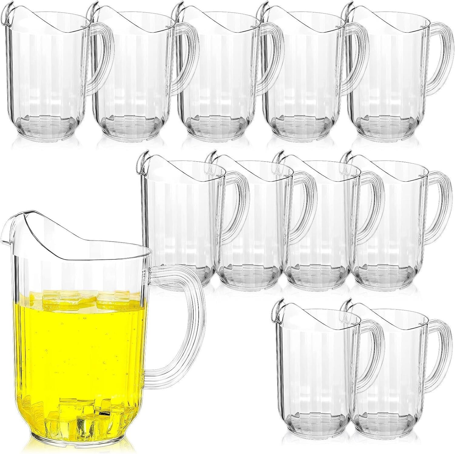 Lightweight Half-Gallon Clear Beverage Jugs - 12 Pack Perfect for Entertaining