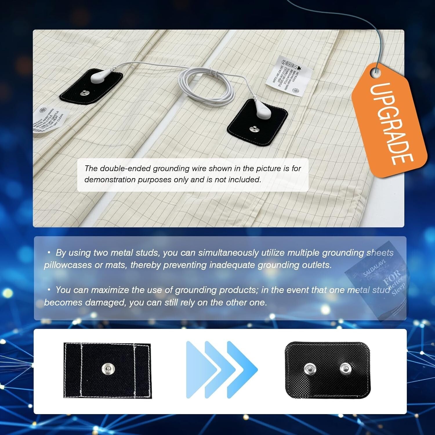 Organic Cotton Twin XL Grounding Sheet with Silver Fiber – 39x80in Comfort