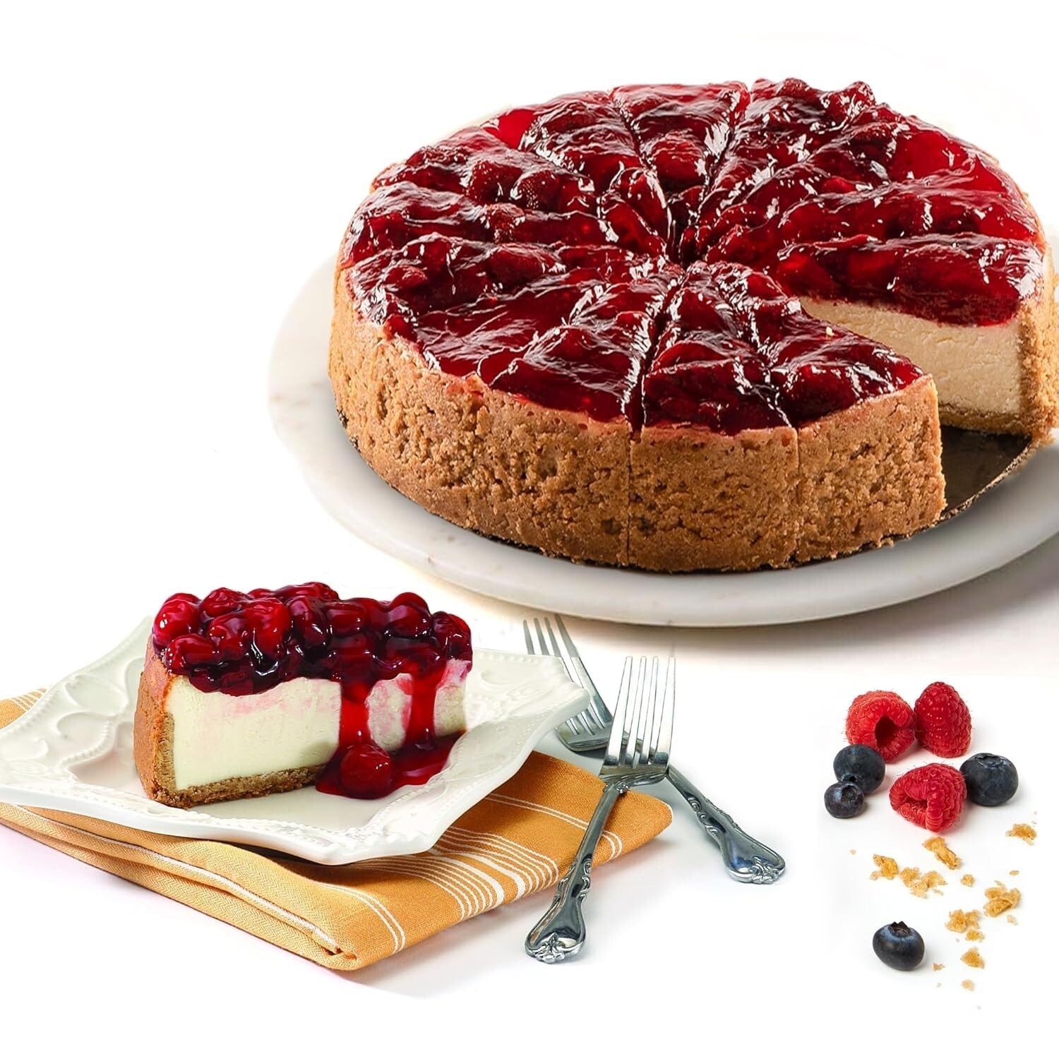 Delicious 10" Strawberry Cheesecake with Fresh Ingredients - Kosher Certified