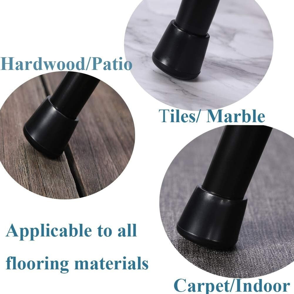 Odorless Non-Slip Rubber Chair Leg Caps - Perfect for Hardwood Floors, 7/8"