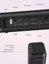 Load image into Gallery viewer, Bluetooth 5.0 Surround Sound Bar with Subwoofer – 10 EQ Modes &amp; Remote Control