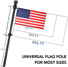 Load image into Gallery viewer, Patriotic American Flag Pole Kit with Anti-Tangle Rings - 2 Pack for Home Use