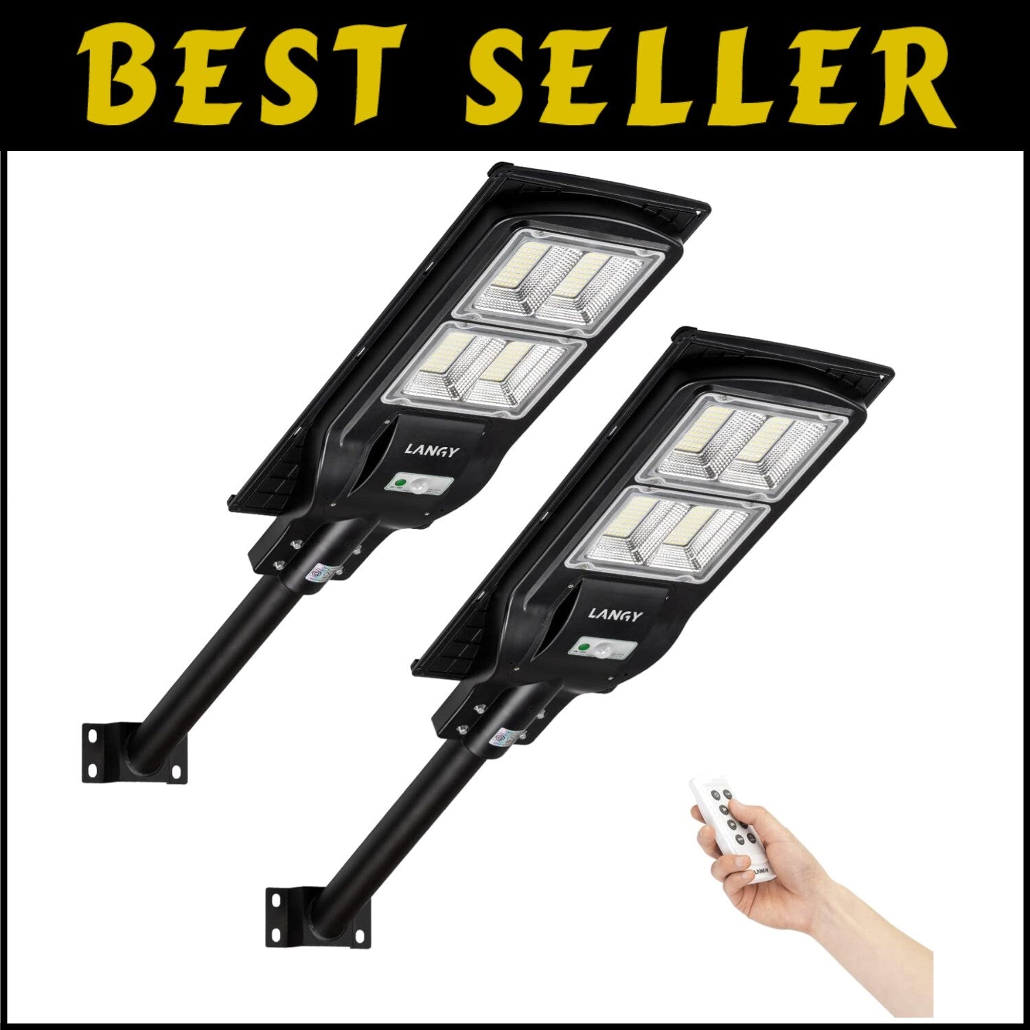 Energy Efficient Solar Street Lights Pack – 1000LM Brightness & Remote Control