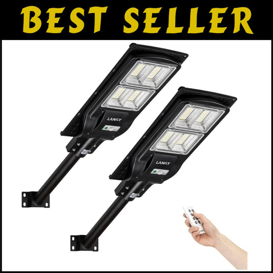 Energy Efficient Solar Street Lights Pack – 1000LM Brightness & Remote Control