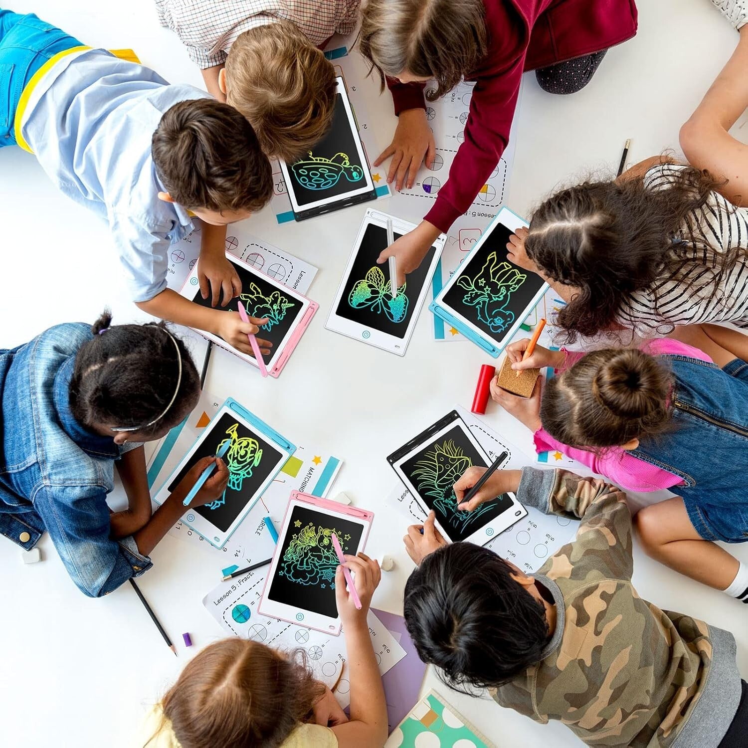 Eye-Protecting Writing Tablets for Kids - Colorful 8.5 Inch LCD Doodle Boards