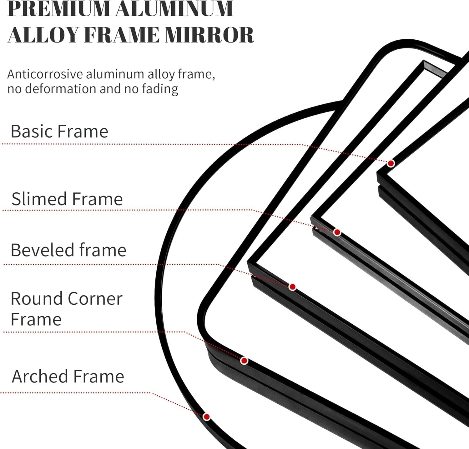Elegant 71" x 32" Art Deco Full-Length Mirror - Tempered Glass & Aluminum Frame