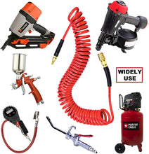 Load image into Gallery viewer, High-Flow 50ft Polyurethane Air Hose with Quick Coupler and Bend Restrictor