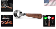 Load image into Gallery viewer, Professional 51mm Bottomless Portafilter with Walnut Handle for Perfect Espresso