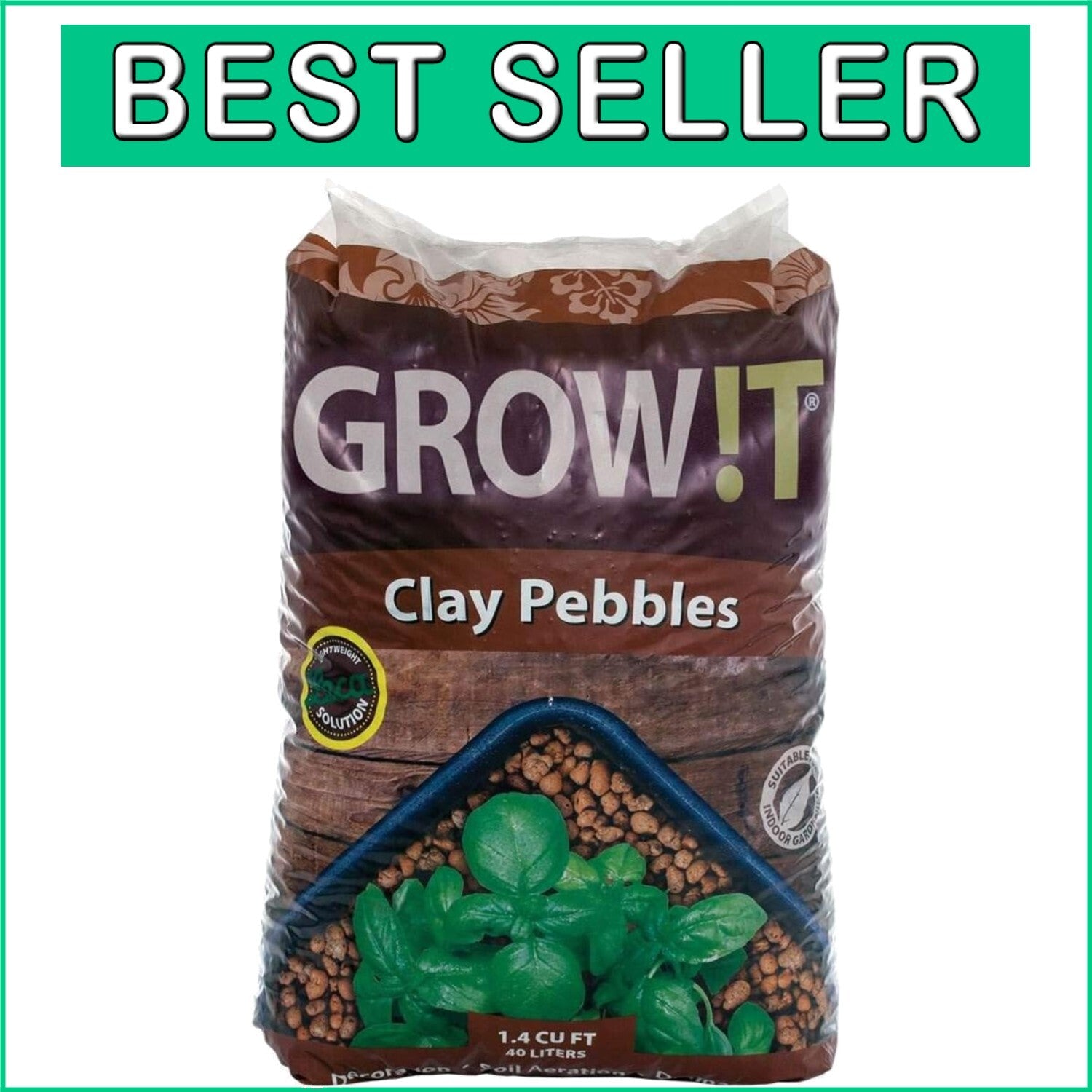Versatile 40L Brown Clay Pebbles - Ideal for Gardening, Hydroponics & Décor
