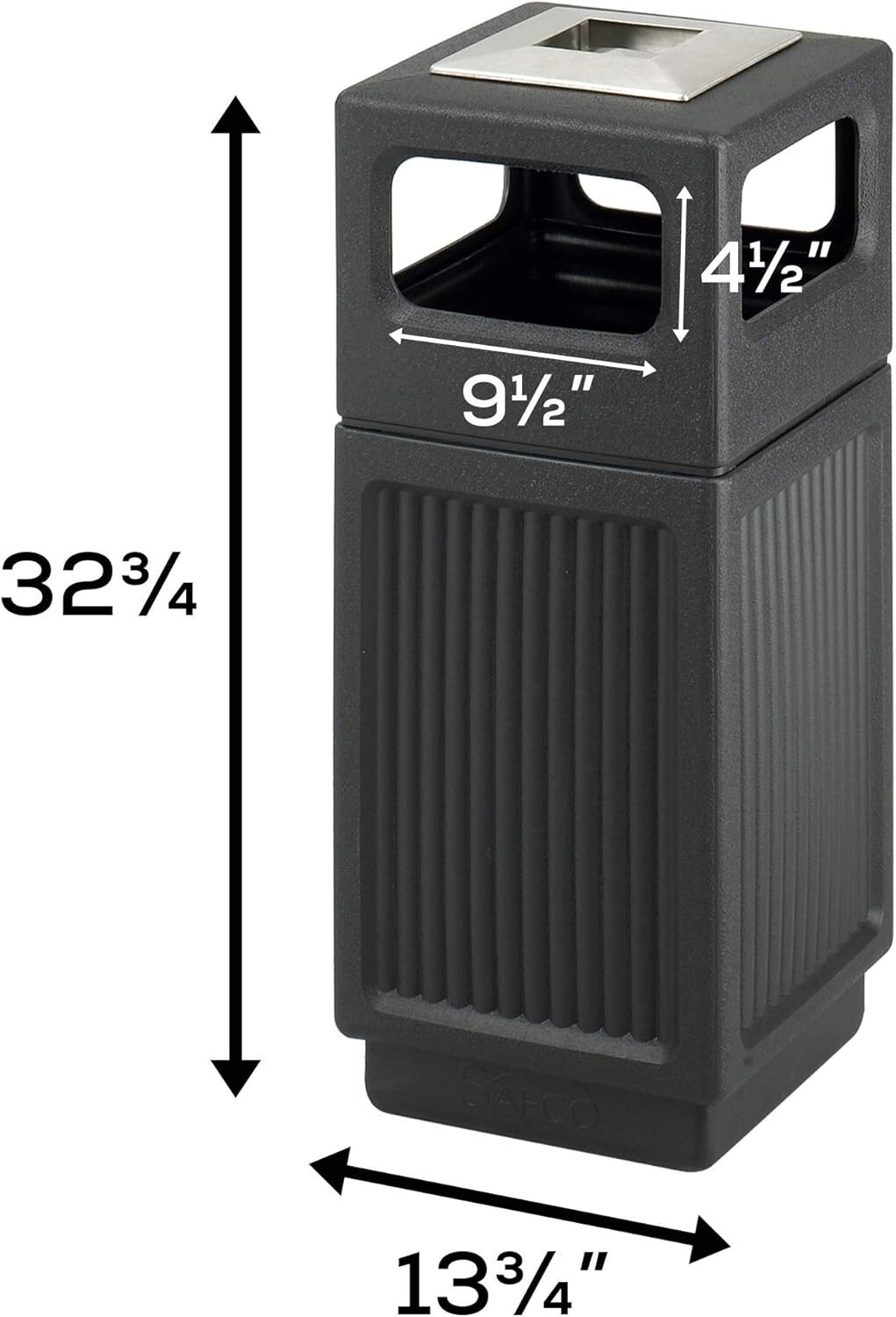 Durable 15 Gallon Commercial Trash Can and Ashtray for Elegant Waste Disposal