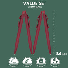 Load image into Gallery viewer, Soft Touch Burgundy Red Retractable Pens - 200 Count, Perfect for Office &amp; Class