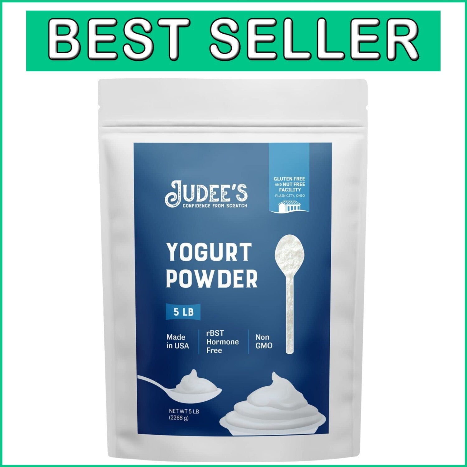 5 lb Judee’s Yogurt Powder - Rich, Tangy Flavor for Dips, Dressings & Smoothies