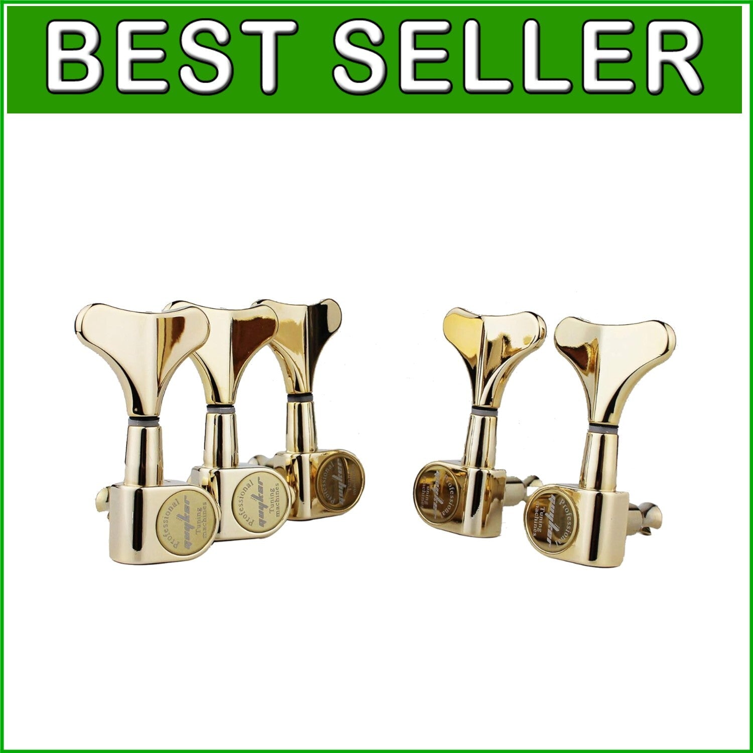 17:1 Ratio Golden Bass Guitar Tuners - Perfect for Jazz & Precision Instruments