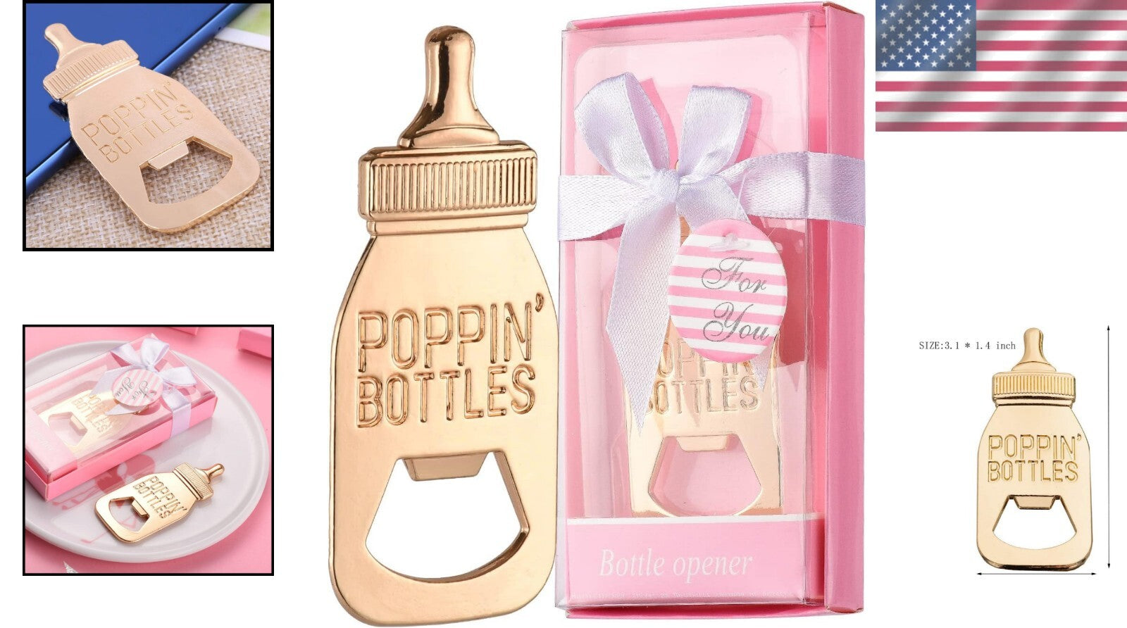 Durable Pink Baby Bottle Bottle Openers - Perfect for Baby Shower Guests
