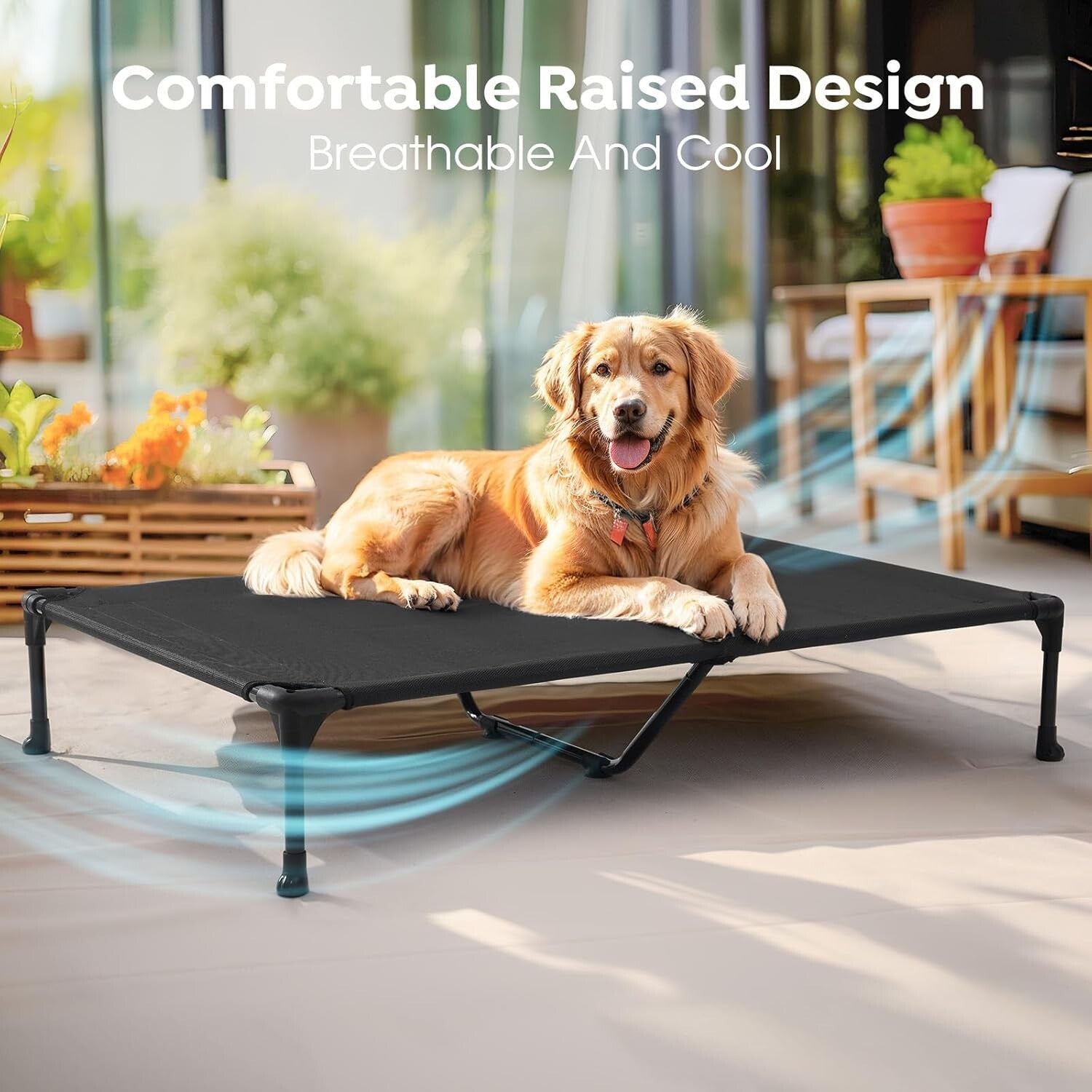 Cooling Elevated Dog Bed XL for Maximum Comfort - Easy Assembly & Travel Ready