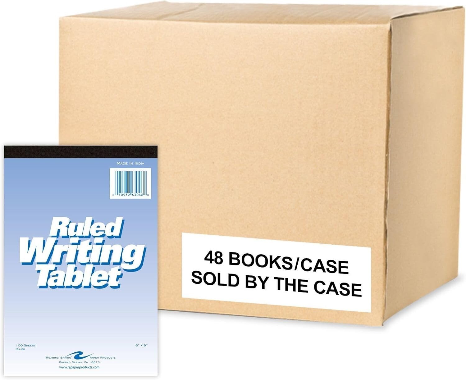 Durable 6" x 9" Top Bound Writing Tablets Bulk - 100 Sheets Each, Coated Finish