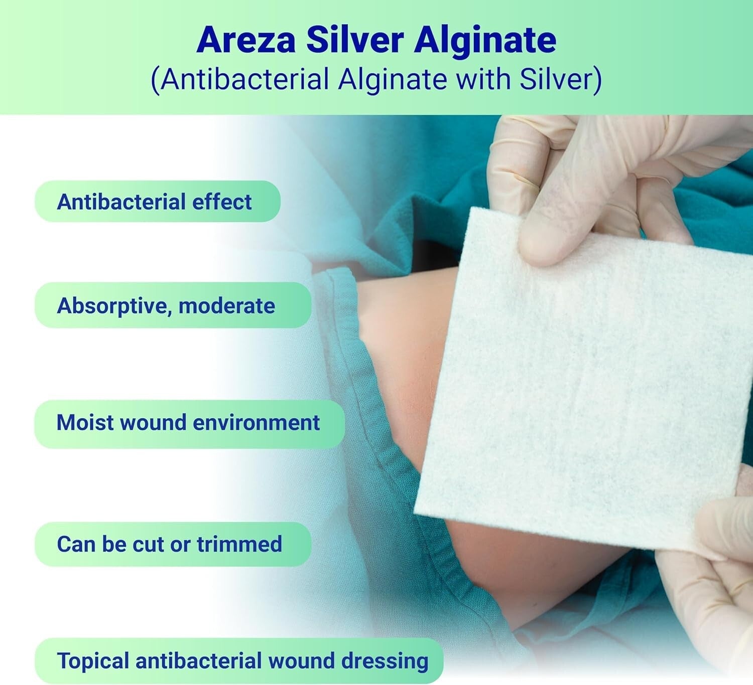 Individually Packaged Silver Alginate Wound Dressings - 20 Count, 4.25" x 4.25"