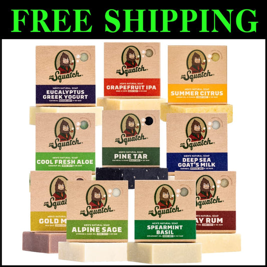 Exfoliating Men's Soap Collection - 10 Natural Bars with Bay Rum & Pine Tar