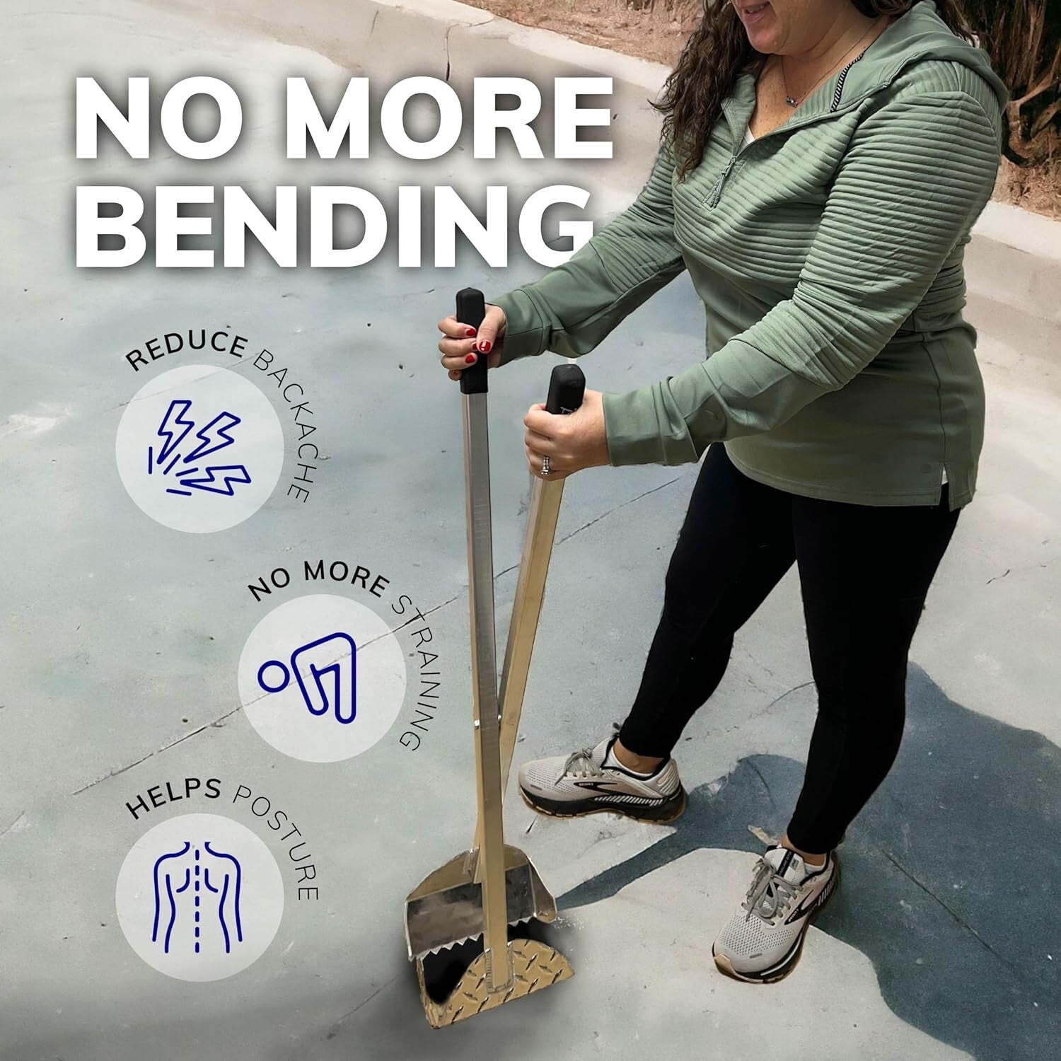 Ultimate Heavy-Duty Aluminum Dog Waste Removal Shovel - Ideal for Rough Surfaces