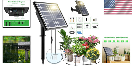 Effortless 15-Pot Solar Powered Drip Irrigation System for Indoor/Outdoor Use