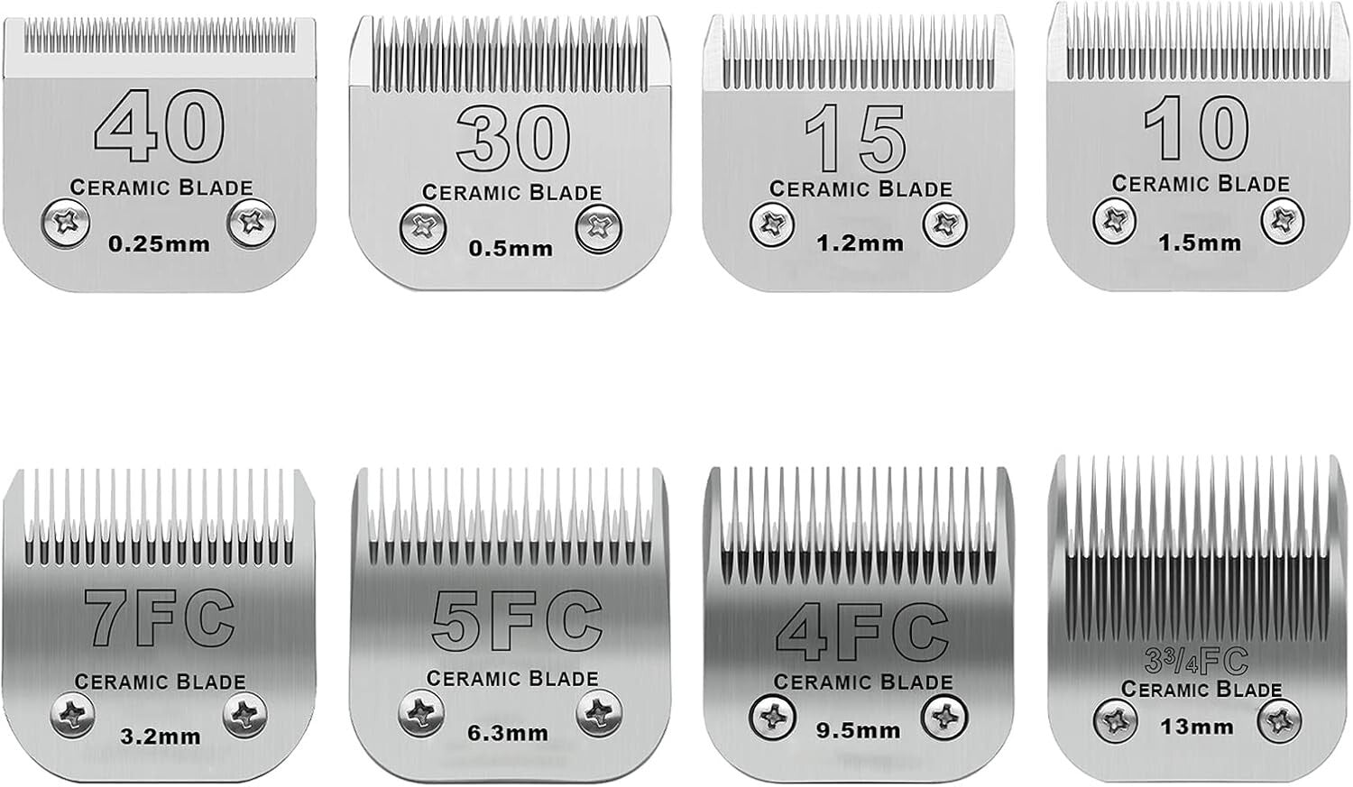 Pro-Grade Detachable Clipper Blades for Dogs - Ceramic & Stainless Steel Quality