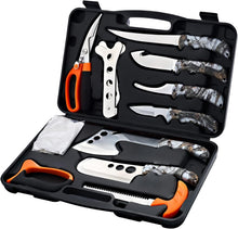Load image into Gallery viewer, 12-Piece Hunting Knife Set - Portable Field Dressing Kit with Ergonomic Handle