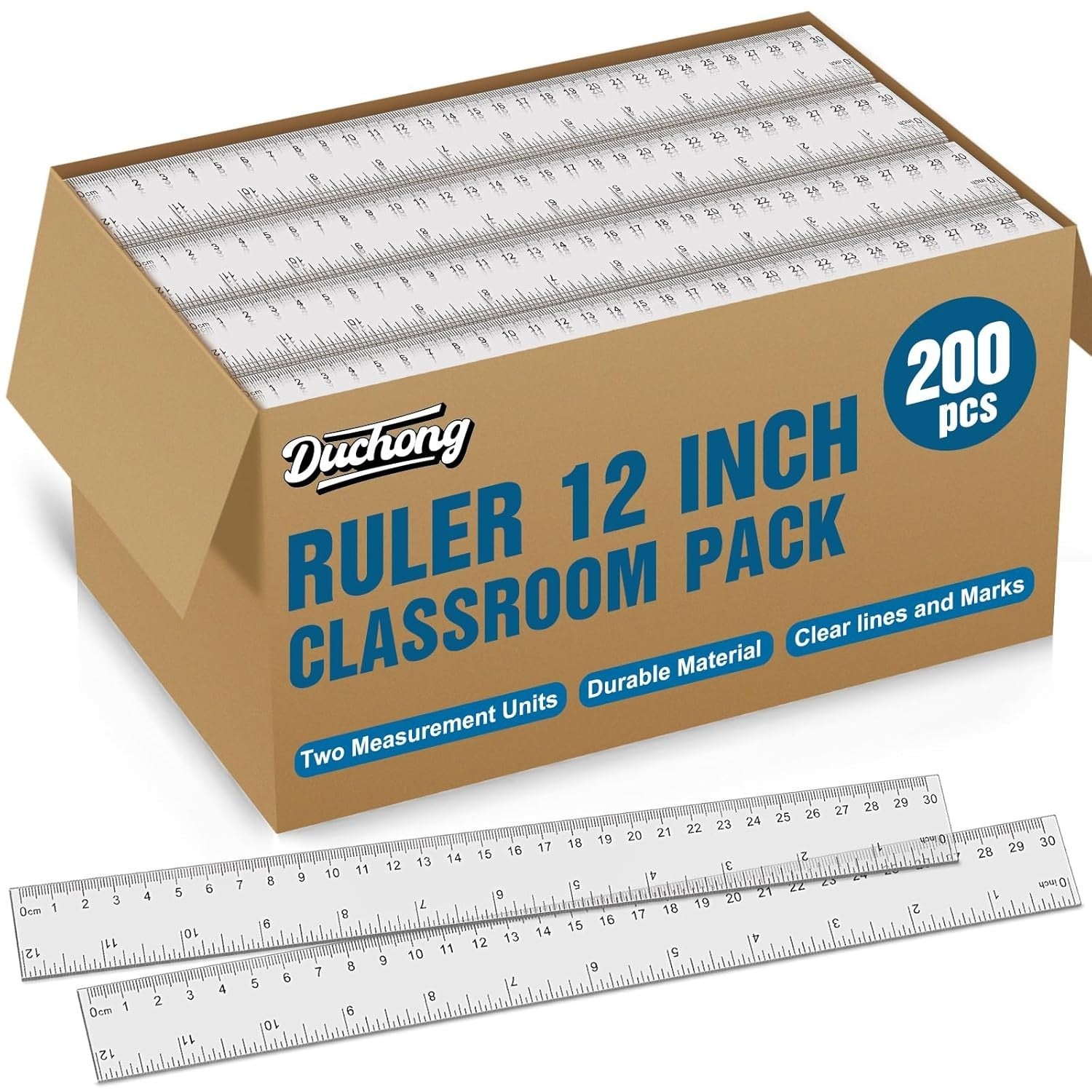 Durable 12 Inch Clear Plastic Rulers - Perfect for Classrooms and Home Learning