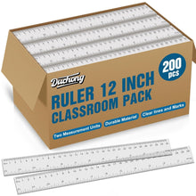 Load image into Gallery viewer, Durable 12 Inch Clear Plastic Rulers - Perfect for Classrooms and Home Learning