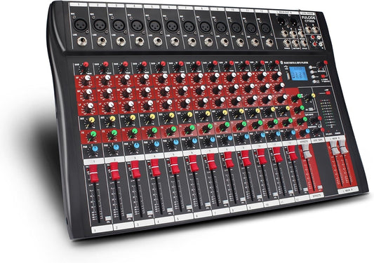 Versatile 12-Channel Bluetooth DJ Mixer with USB & LED Display for Beginners