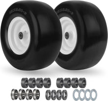 Load image into Gallery viewer, Premium 6 Solid Flat-Free Lawn Mower Tire with Smooth Tread &amp; Easy Install Kit