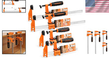 Load image into Gallery viewer, 4-Pack Steel Bar Clamps Set, 6-Inch &amp; 12-Inch F-Clamps, 600 Lbs Capacity