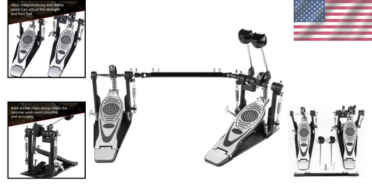 Professional Double Bass Drum Pedal with Adjustable Spring Tension & Sticks
