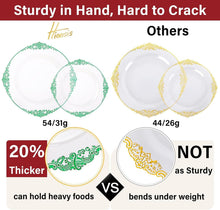 Load image into Gallery viewer, Elegant 175PCS Clear Plate Set with Green Rim - Perfect for St. Patrick's Day