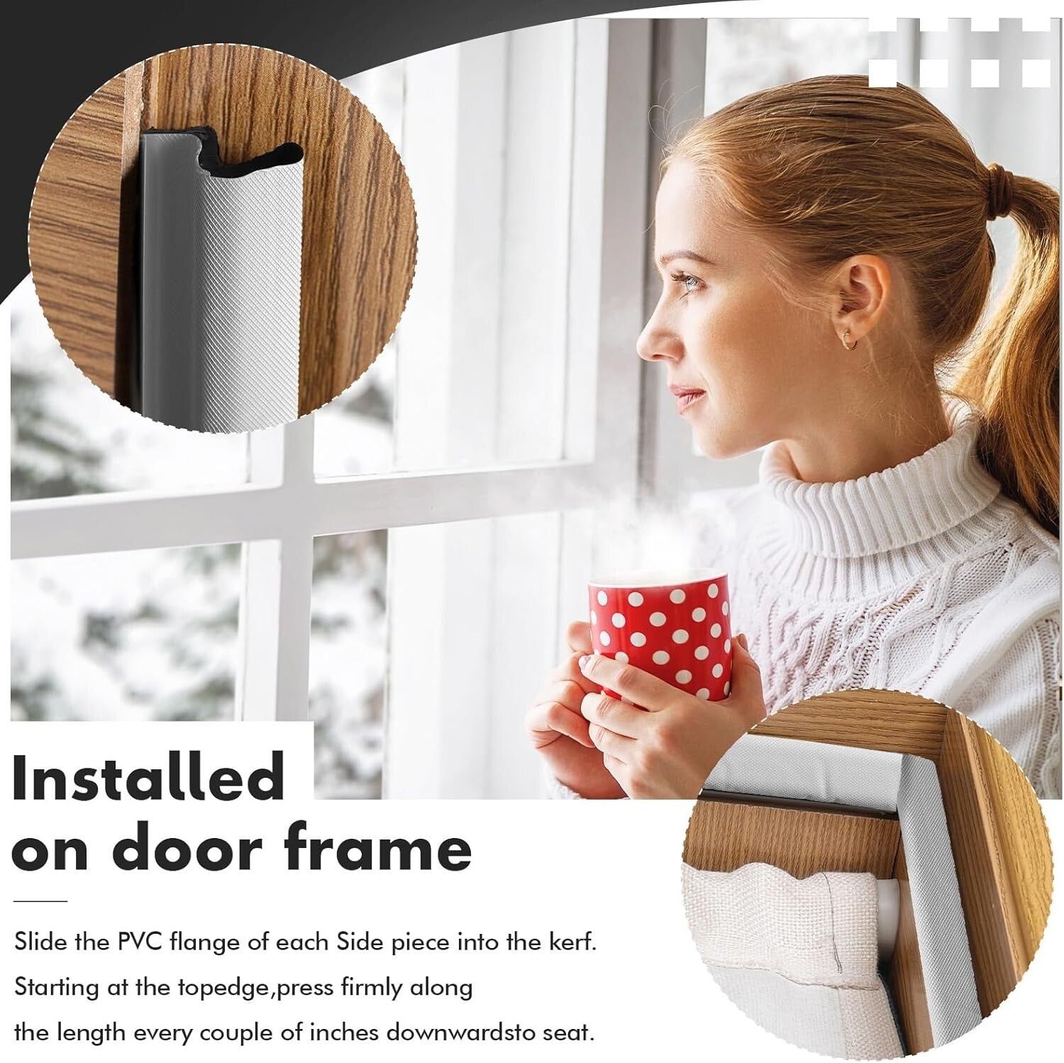 Durable Soundproofing Weather Strip - 90 Feet Foam Seal for Doors & Windows