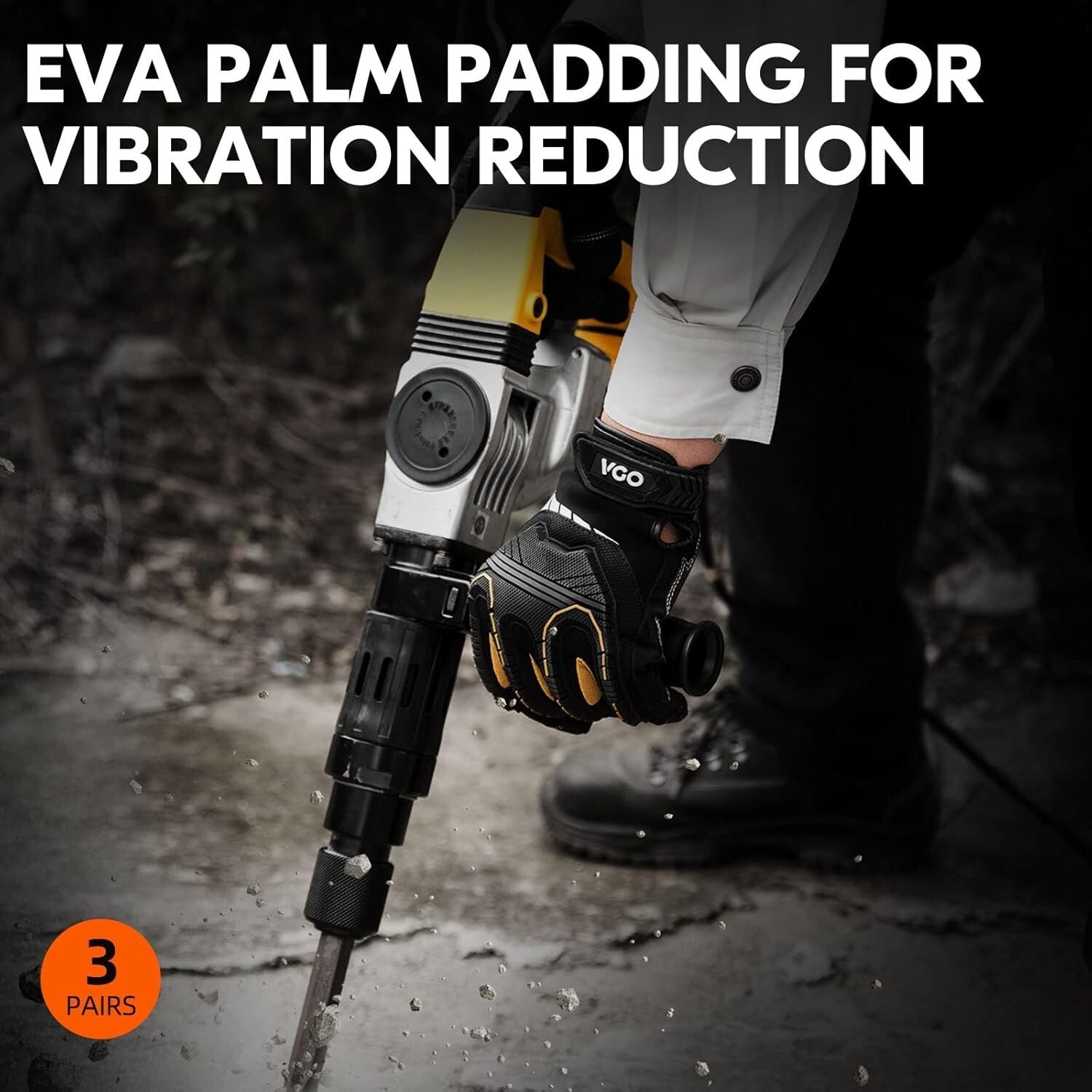 Heavy Duty Synthetic Leather Work Gloves - Touchscreen & Impact Protection