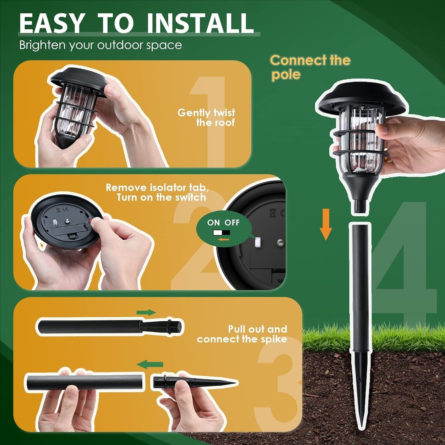 Stylish Solar Path Lighting - 12 Pack LED with Unique Design for Outdoors