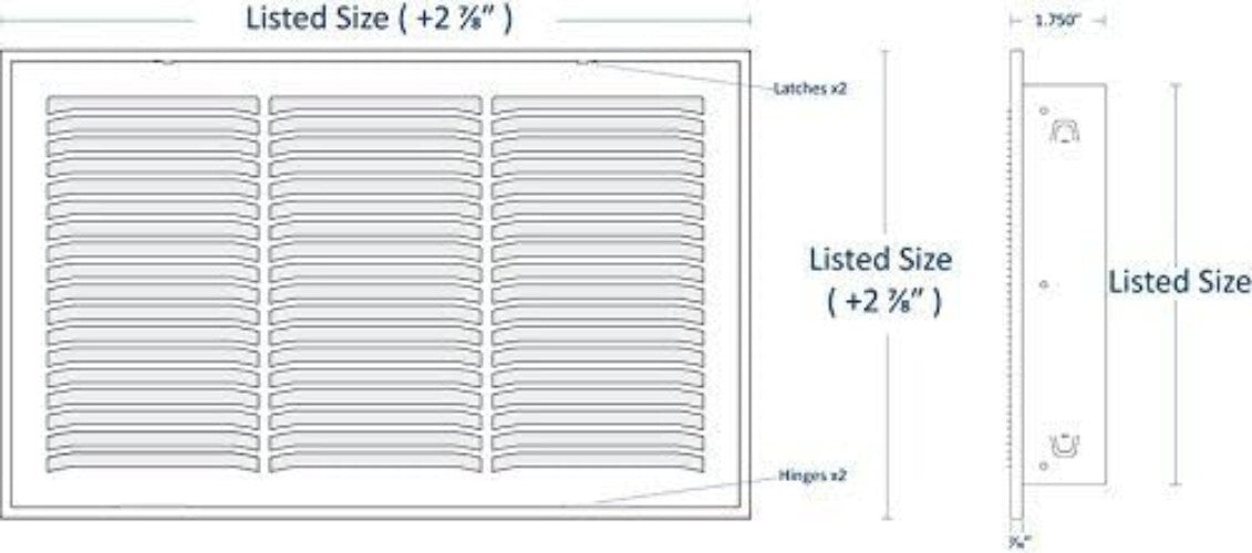 Durable 36" X 24" Alloy Steel HVAC Air Filter Grille with Powder-Coat Finish
