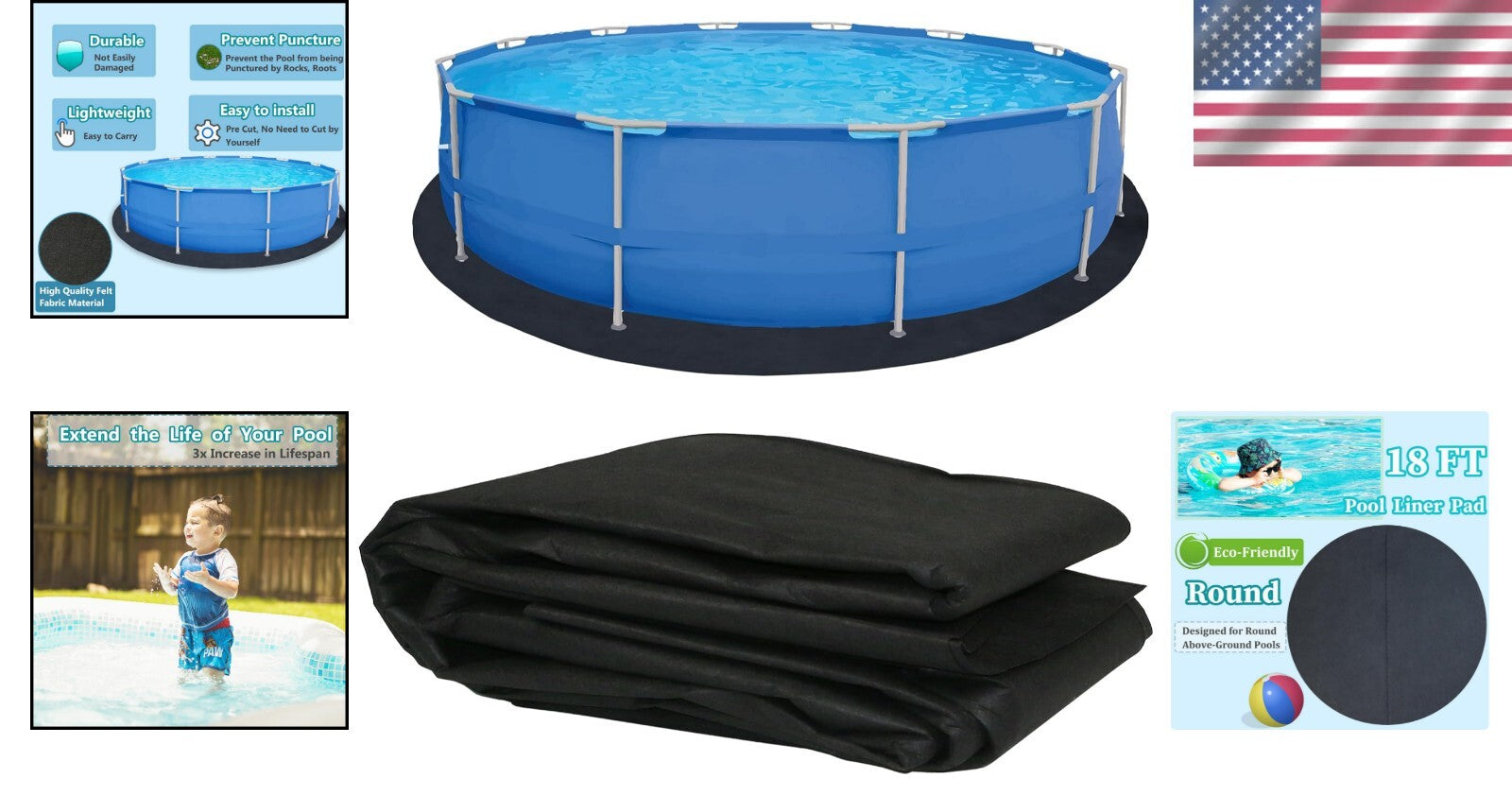 Durable 18FT Round Pool Liner Pad - Extend Your Pool's Lifespan Effortlessly