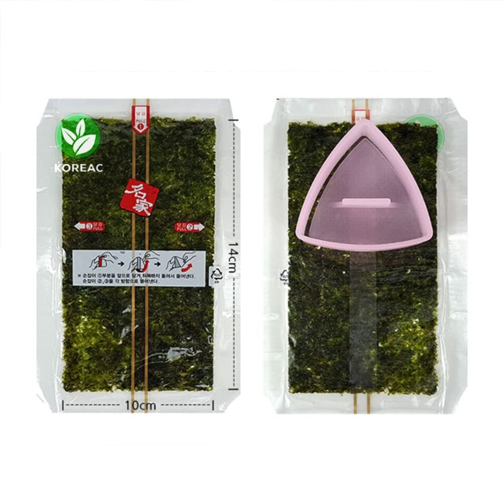 150 Sheets of Re-Sealable Seaweed Wraps for Healthy Triangular Kimbap or Onigiri
