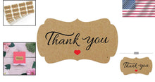 Load image into Gallery viewer, 2.25"x1.25" Eco-Friendly Kraft Thank You Stickers - 5000 Pack for Small Ventures