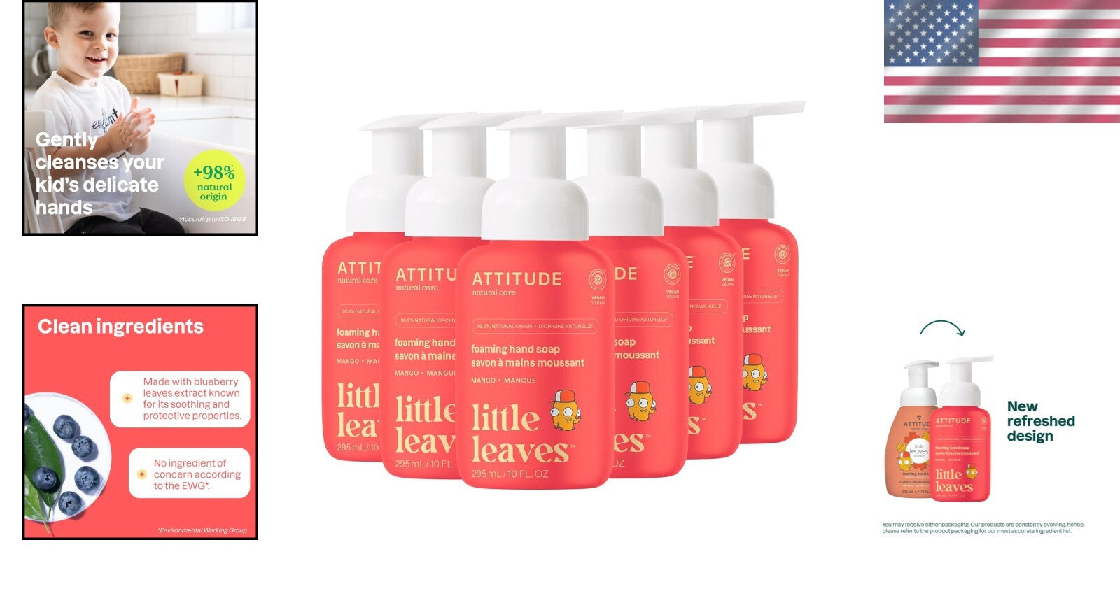 Dermatologically Tested Vegan Hand Soap for Kids – Refreshing Mango, 10 Fl Oz