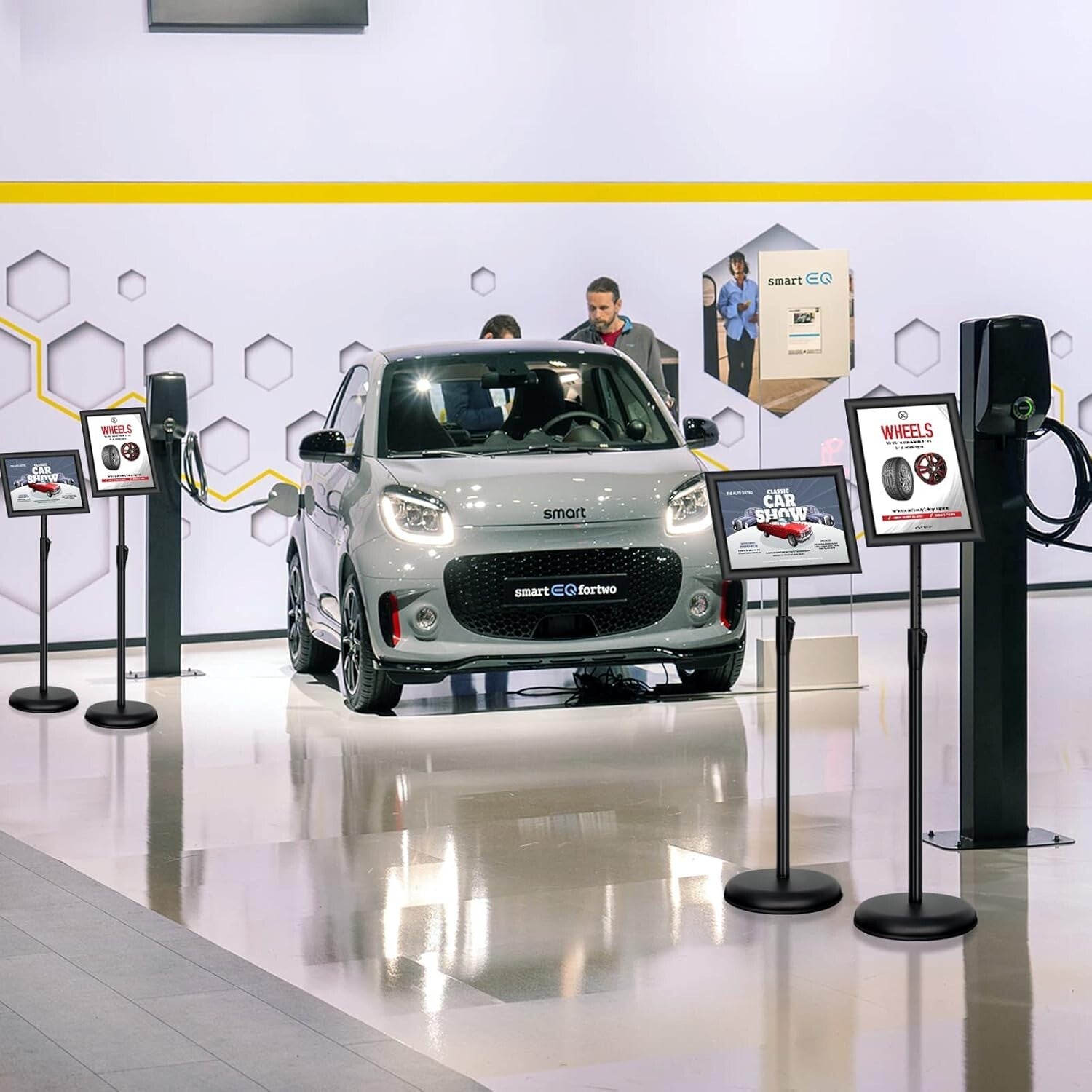 6-Pack Adjustable Height Poster Sign Stands - Heavy Duty & Stylish Display S